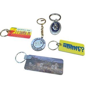 Lot of 5 Southwest Keychains: Arizona,  California, New Mexico Spinners License